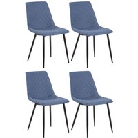 4er Set Esszimmerstühle Telde Stoff, blau von CLP