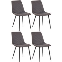 4er Set Esszimmerstühle Telde Stoff, dunkelgrau von CLP