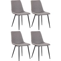 4er Set Esszimmerstühle Telde Stoff, grau von CLP