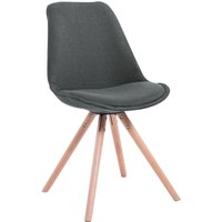 4er Set Esszimmerstühle Toulouse Stoff Natura Rund dunkelgrau von CLP
