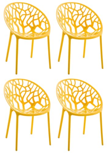 CLP 4er Set Gartenstühle Hope Kunststoff I Stapelstühle wetterfest und UV-beständig I Outdoorstühle pflegeleicht I Sessel für draußen, Farbe:gelb CLP 4er Set Gartenstühle Hope Kunststoff I Stapelstühle wetterfest und UV-beständig I Outdoorstühle pflegeleicht I Sessel für draußen, Farbe:gelb von CLP