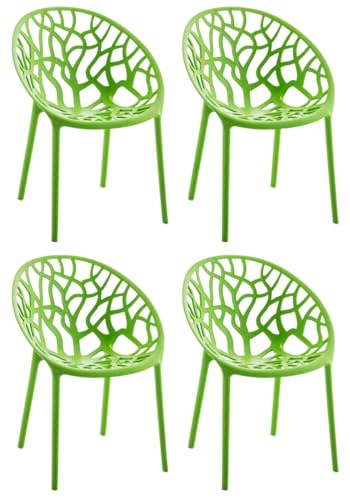 CLP 4er Set Gartenstühle Hope Kunststoff I Stapelstühle wetterfest und UV-beständig I Outdoorstühle pflegeleicht I Sessel für draußen, Farbe:grün CLP 4er Set Gartenstühle Hope Kunststoff I Stapelstühle wetterfest und UV-beständig I Outdoorstühle pflegeleicht I Sessel für draußen, Farbe:grün von CLP