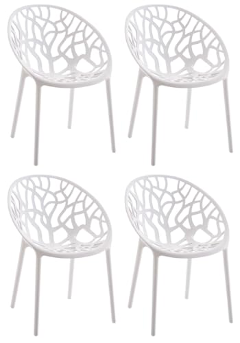 CLP 4er Set Gartenstühle Hope Kunststoff I Stapelstühle wetterfest und UV-beständig I Outdoorstühle pflegeleicht I Sessel für draußen, Farbe:weiß CLP 4er Set Gartenstühle Hope Kunststoff I Stapelstühle wetterfest und UV-beständig I Outdoorstühle pflegeleicht I Sessel für draußen, Farbe:weiß von CLP