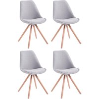 4er Set Retro-Stühle Toulouse Rund Mit Stoffbezug Und Sitzpolster , grau 4er Set Retro-Stühle Toulouse Rund Mit Stoffbezug Und Sitzpolster , grau von CLP
