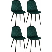 4er Set Stühle Giverny grün Samt von CLP