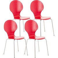 4x Stapelstuhl diego rot von CLP