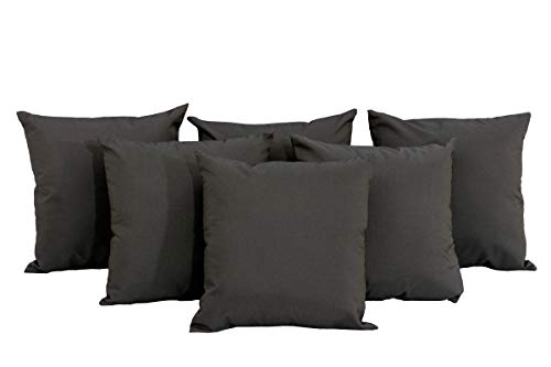 CLP 6-er Set Outdoor Dekokissen für Gartenmöbel Loungemöbel, Größe je Kissen 45 x 45 cm, Polyester, Farbe:anthrazit von CLP