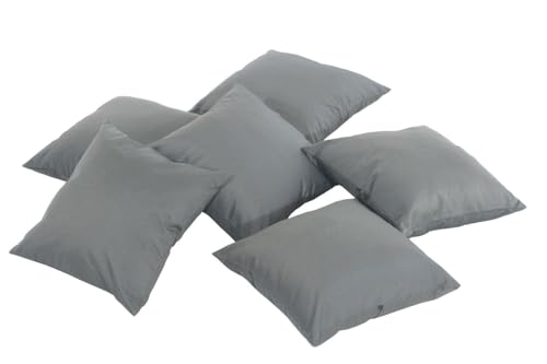 CLP 6-er Set Outdoor Dekokissen für Gartenmöbel Loungemöbel, Größe je Kissen 45 x 45 cm, Polyester, Farbe:eisengrau von CLP