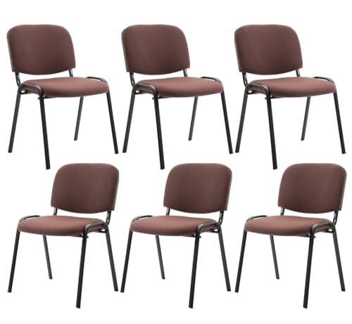 CLP 6er Set Besucherstuhl Ken Stoff I Stapelstuhl Mit Robustem Metallgestell I Polsterstuhl Mit Rückenlehne, Farbe:braun CLP 6er Set Besucherstuhl Ken Stoff I Stapelstuhl Mit Robustem Metallgestell I Polsterstuhl Mit Rückenlehne, Farbe:braun von CLP