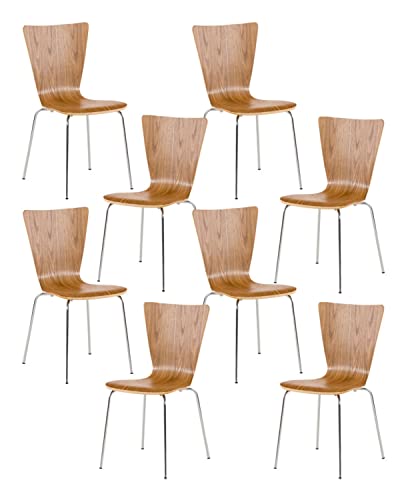 CLP 8X Stapelstuhl Aaron Mit Holzsitz Und Metallgestell I 8 x Stuhl Mit Pflegeleichter Sitzfläche I Set Mit 8 Stühlen, Farbe:Eiche CLP 8X Stapelstuhl Aaron Mit Holzsitz Und Metallgestell I 8 x Stuhl Mit Pflegeleichter Sitzfläche I Set Mit 8 Stühlen, Farbe:Eiche von CLP