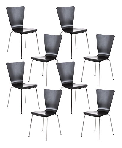 CLP 8X Stapelstuhl Aaron Mit Holzsitz Und Metallgestell I 8 x Stuhl Mit Pflegeleichter Sitzfläche I Set Mit 8 Stühlen, Farbe:schwarz CLP 8X Stapelstuhl Aaron Mit Holzsitz Und Metallgestell I 8 x Stuhl Mit Pflegeleichter Sitzfläche I Set Mit 8 Stühlen, Farbe:schwarz von CLP