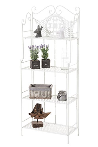 CLP Anika stabiles Standregal im Landhausstil I Klappbares Eisenregal mit 4 Regalböden I erhältlich Weiß CLP Anika stabiles Standregal im Landhausstil I Klappbares Eisenregal mit 4 Regalböden I erhältlich Weiß von CLP