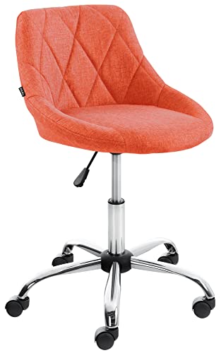 CLP Arbeitshocker Lazio I Kunstleder Oder Stoff I Höhenverstellbarer Arbeitsstuhl I Rollbar, Farbe:orange, Material:Stoff von CLP