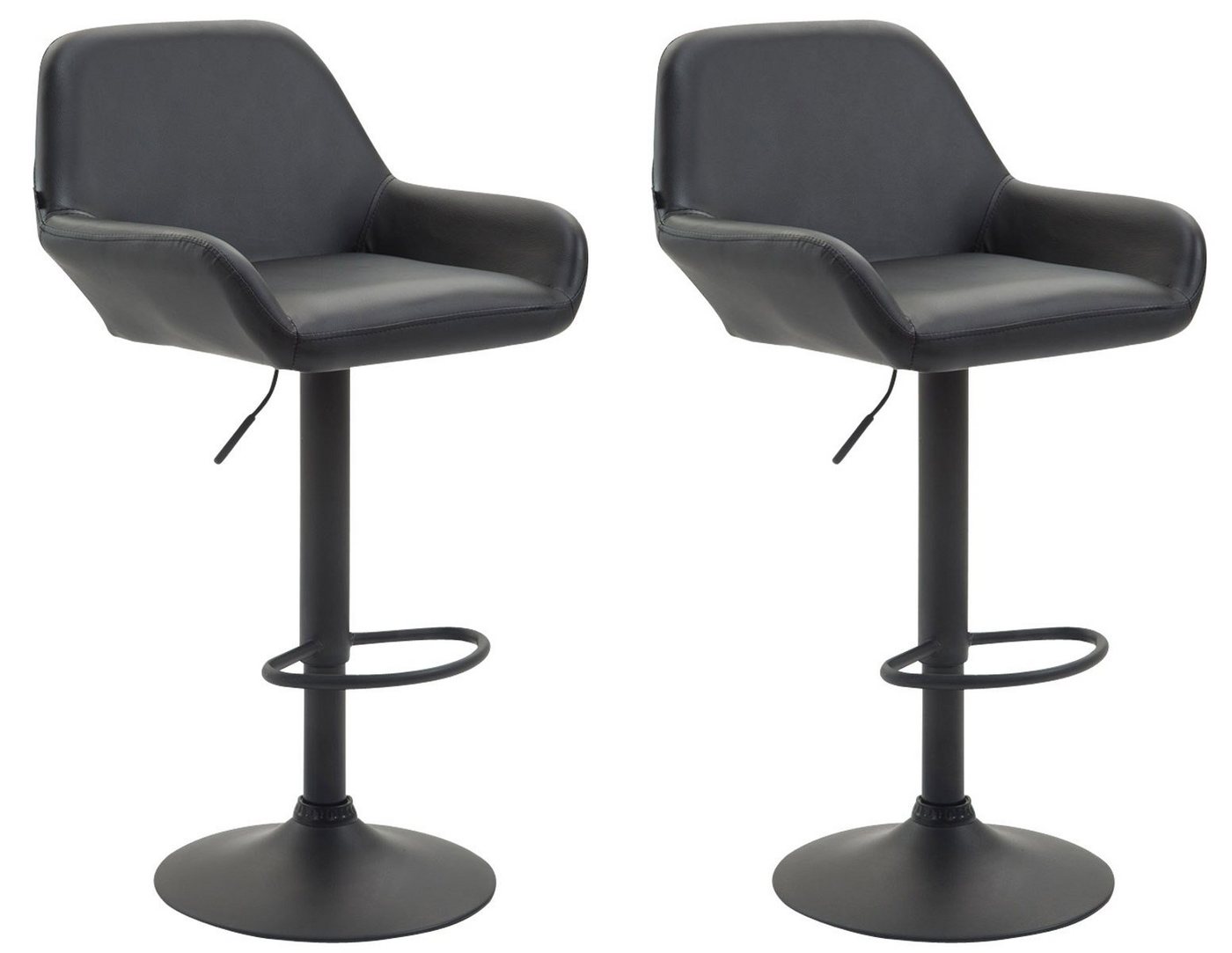CLP Barhocker 2er Set Barhocker Braga Kunstleder schwarz CLP Barhocker 2er Set Barhocker Braga Kunstleder schwarz von CLP