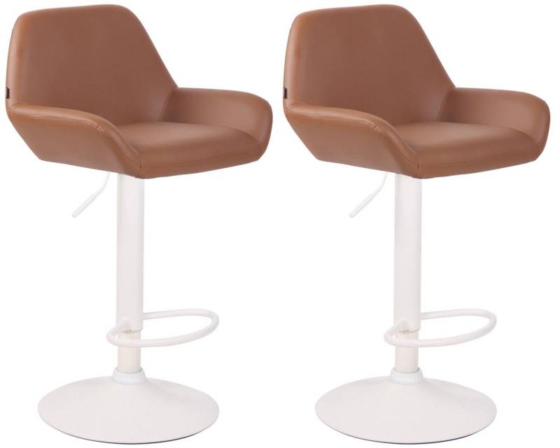 CLP Barhocker 2er Set Barhocker Braga Kunstleder weiß von CLP