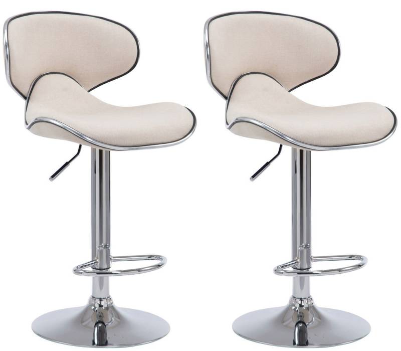 CLP Barhocker 2er Set Barhocker Las Vegas V2 Stoff chrom von CLP