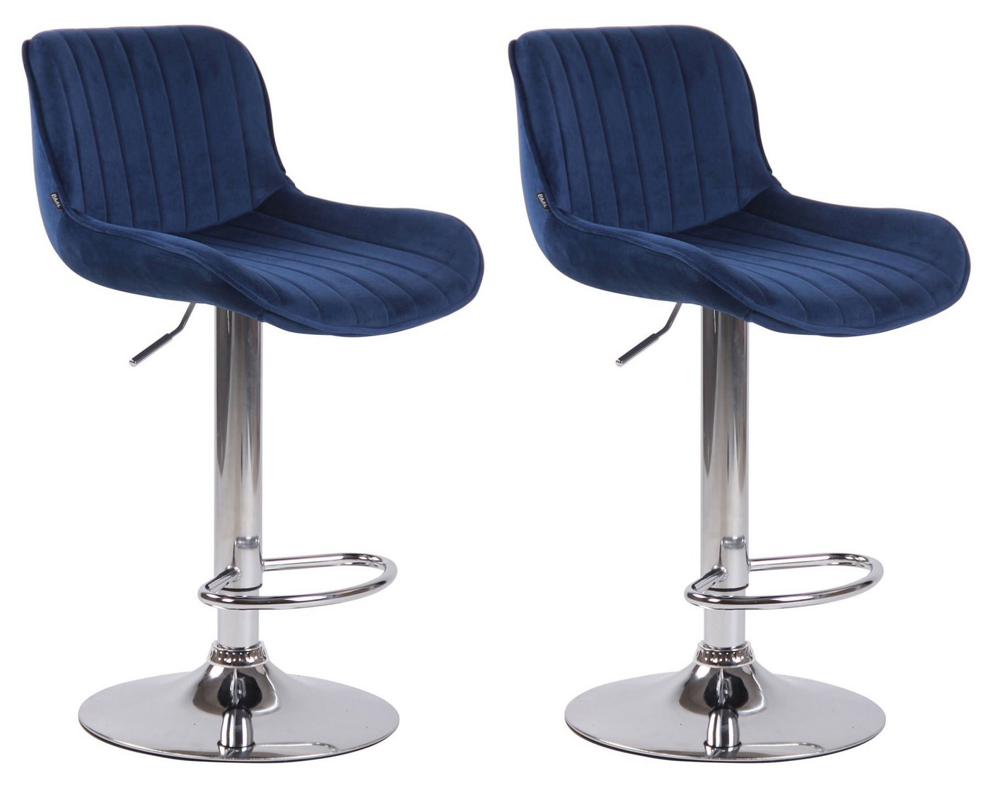 CLP Barhocker 2er Set Barhocker Lentini Samt chrom CLP Barhocker 2er Set Barhocker Lentini Samt chrom von CLP