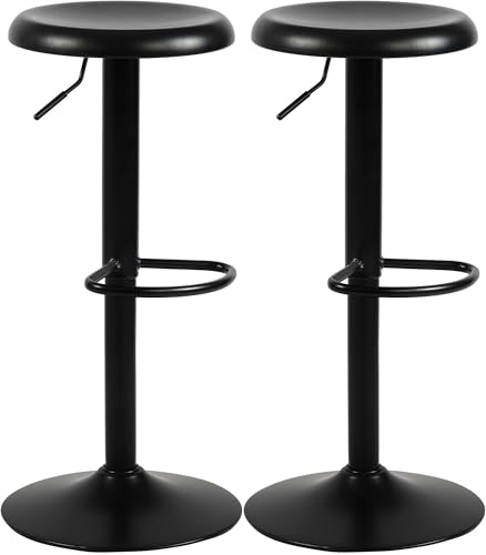 CLP Barhocker 2er Set Barstuhl Williston höhenverstellbar mit Fußablage, Tresenstuhl für die Küche, drehbar mit Bodenschoner, Farbe:schwarz CLP Barhocker 2er Set Barstuhl Williston höhenverstellbar mit Fußablage, Tresenstuhl für die Küche, drehbar mit Bodenschoner, Farbe:schwarz von CLP