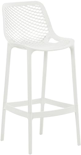 CLP Barhocker Air Aus Pflegeleichtem Kunststoff I Wetterbeständiger Tresenstuhl I Barstuhl Mit Fußstütze Und Einer Sitzhöhe Von 75 cm, Farbe:weiß CLP Barhocker Air Aus Pflegeleichtem Kunststoff I Wetterbeständiger Tresenstuhl I Barstuhl Mit Fußstütze Und Einer Sitzhöhe Von 75 cm, Farbe:weiß von CLP