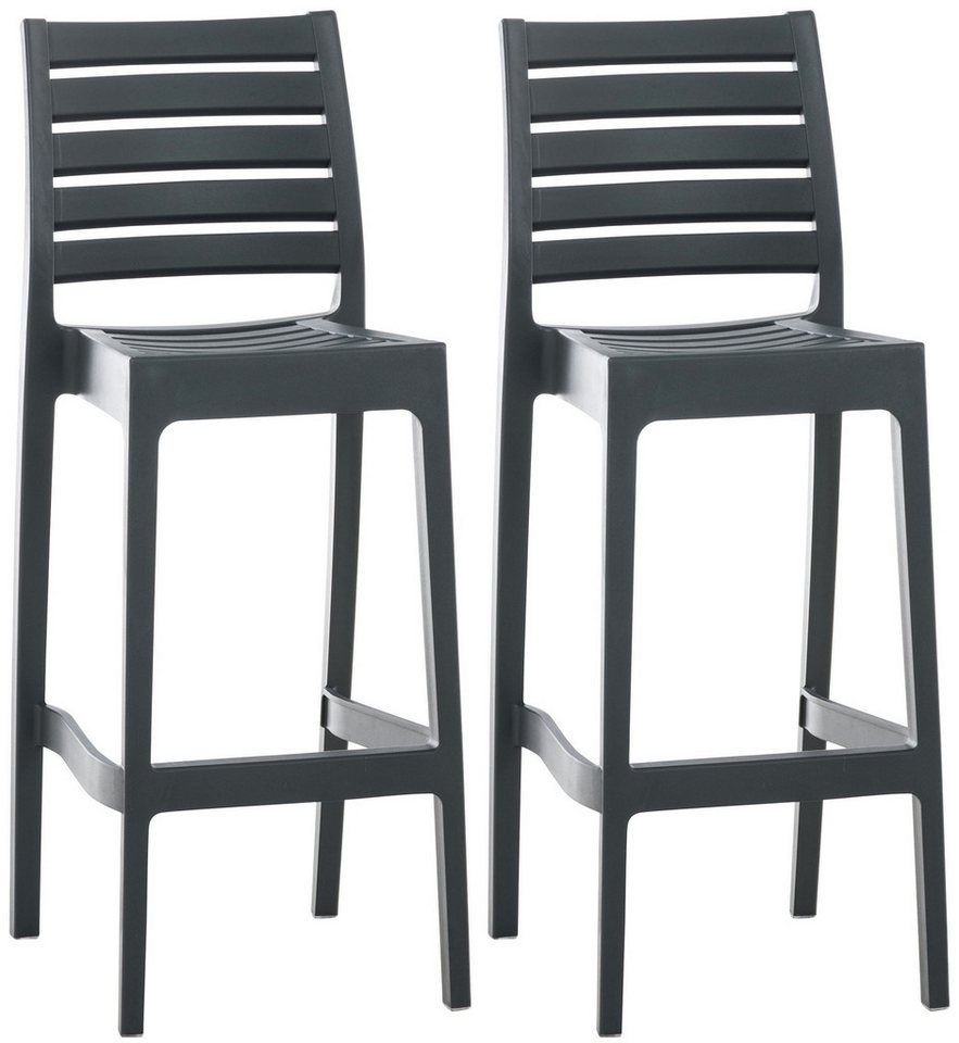 CLP Barhocker Ares (2er Set, 2 St., 2er), Kunststoff, stapelbar, Outdoor von CLP