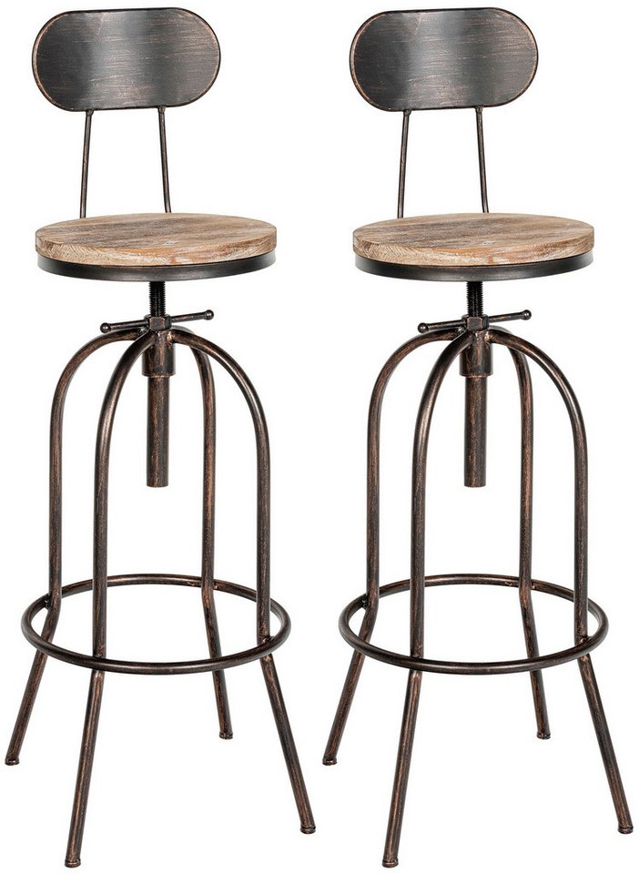 CLP Barhocker Barhocker Pino Holz (2er Set, 2 St., 2er), höhenverstellbar von CLP