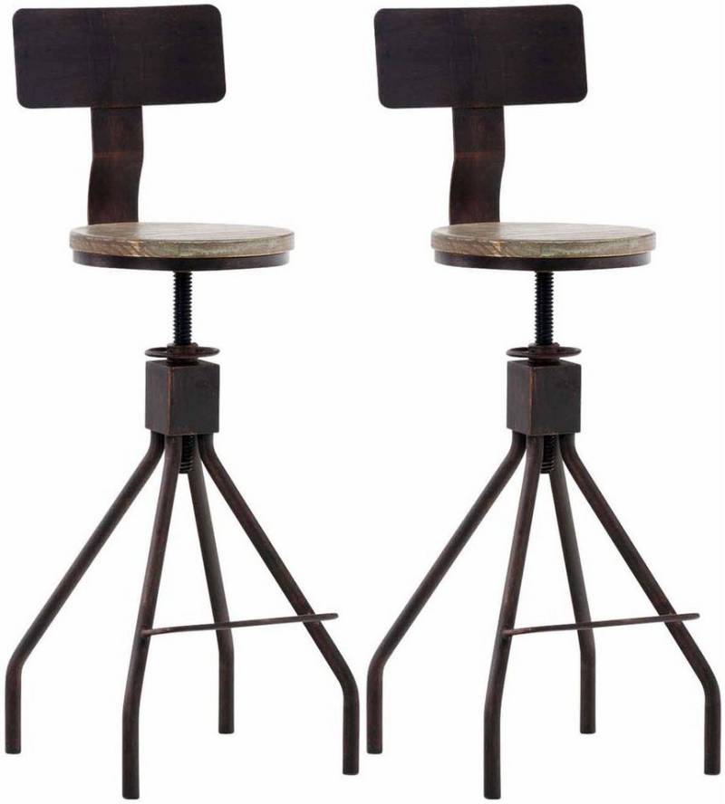 CLP Barhocker Barstühle Elko (2er Set, 2 St., 2er), höhenverstellbar, drehbar, Industrial Stil   von CLP