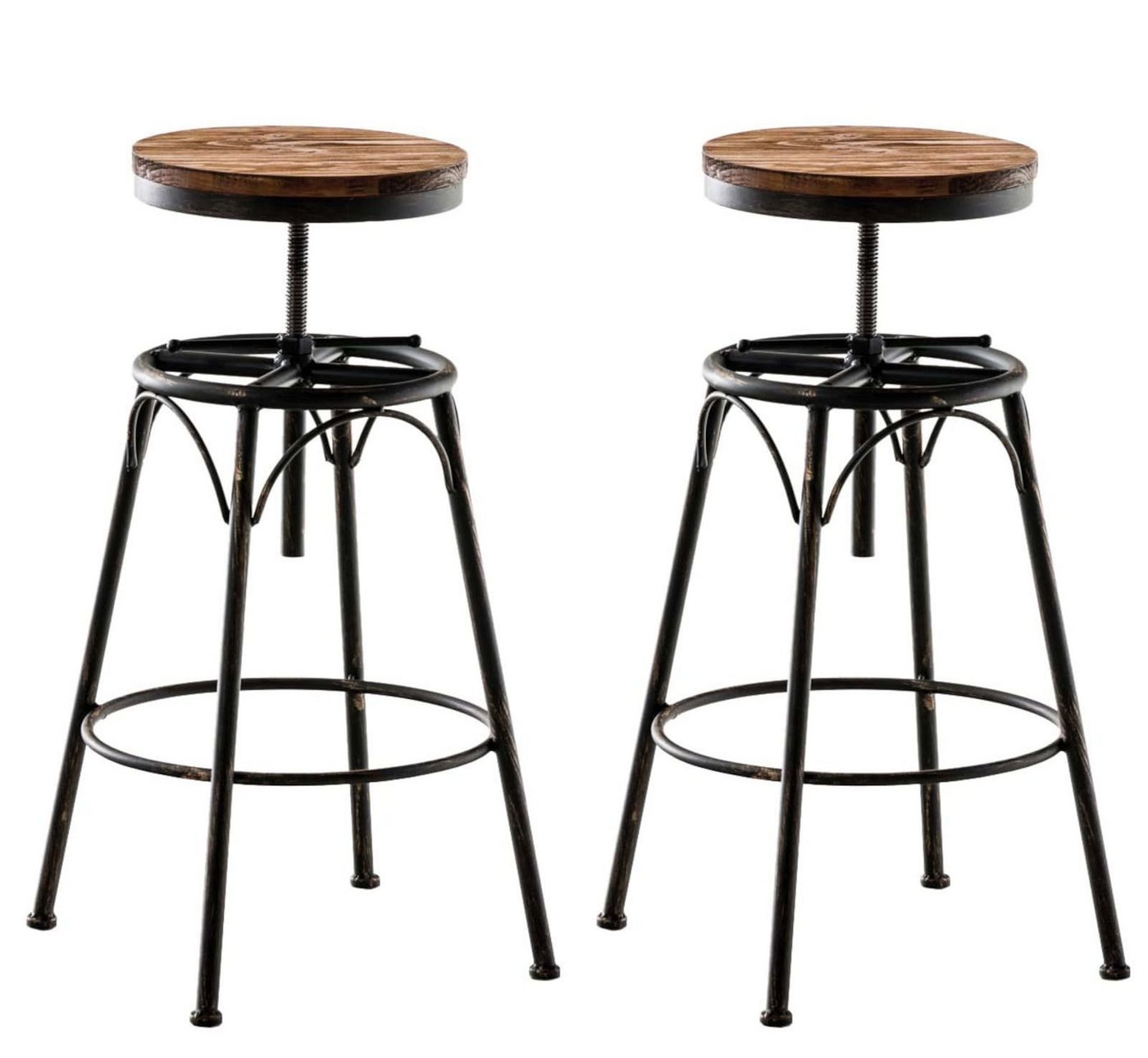 CLP Barhocker Beam (2er Set, 2 St., 2er), Industrial, Vintage, höhenverstellbar von CLP
