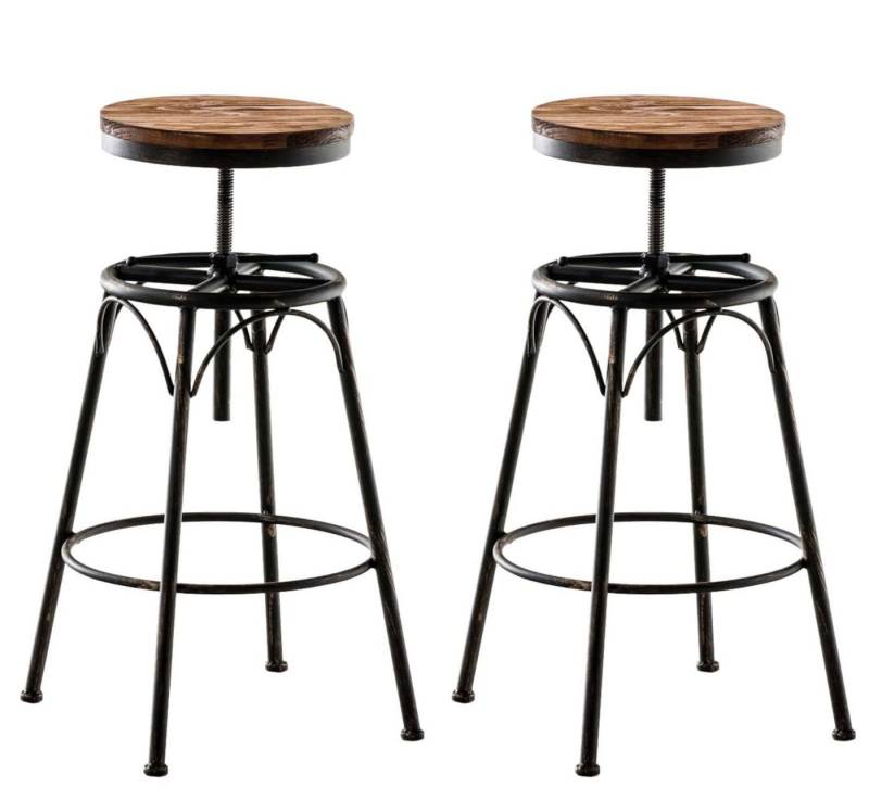 CLP Barhocker Beam (2er Set, 2 St., 2er), Industrial, Vintage, höhenverstellbar von CLP