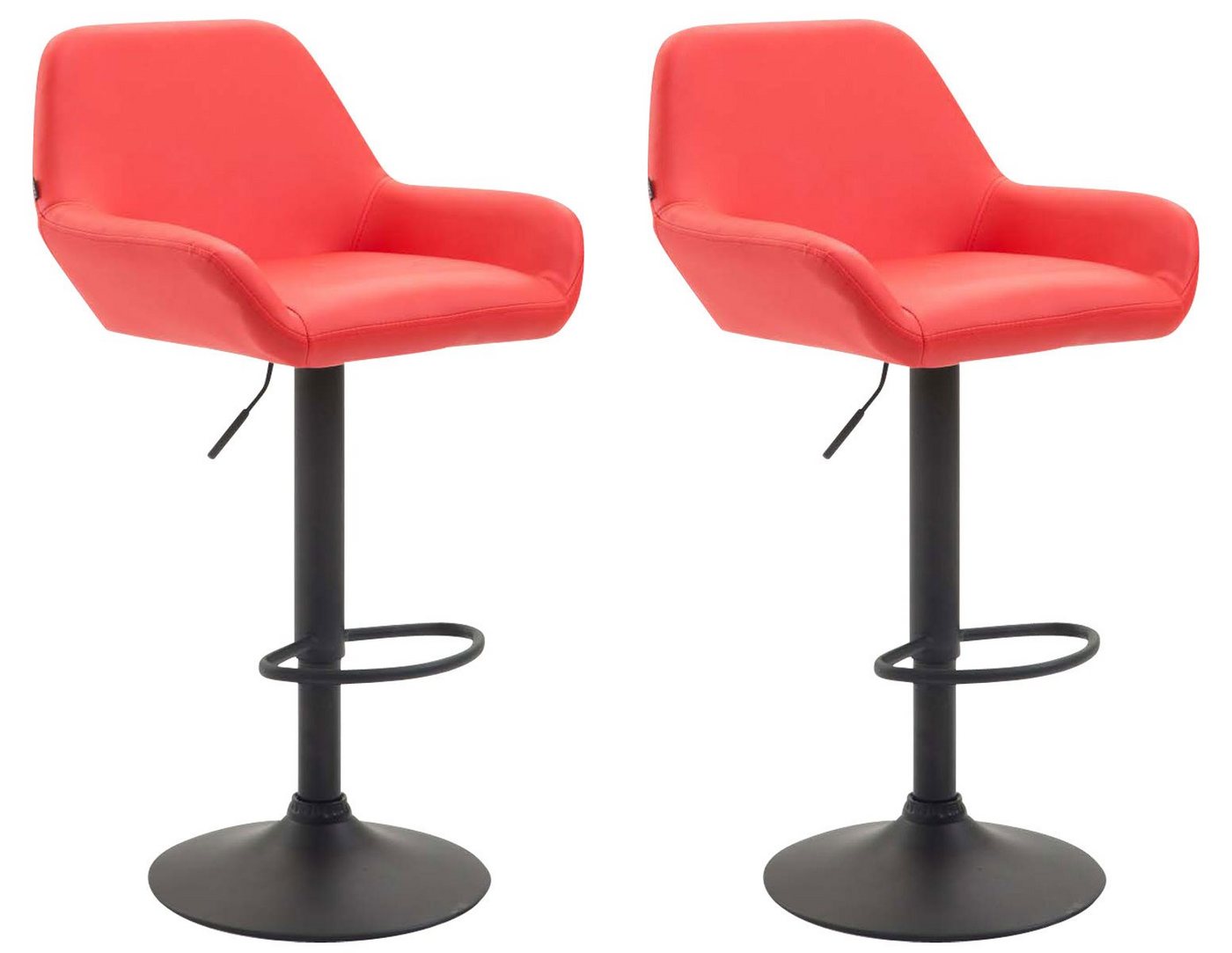 CLP Barhocker Braga (2er Set, 2 St., 2er), mit Kunstleder-Bezug und Fußstütze von CLP