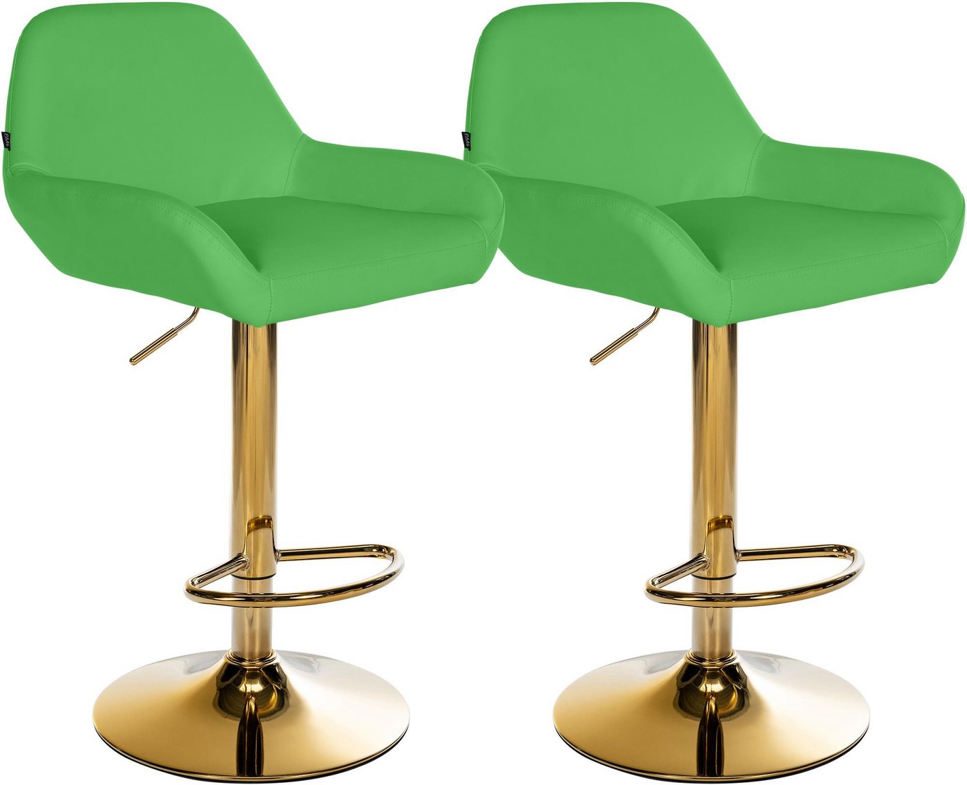 CLP Barhocker Braga (2er Set, 2 St., 2er), Kunstleder-Bezug, Gold-Optik, höhenverstellbar von CLP