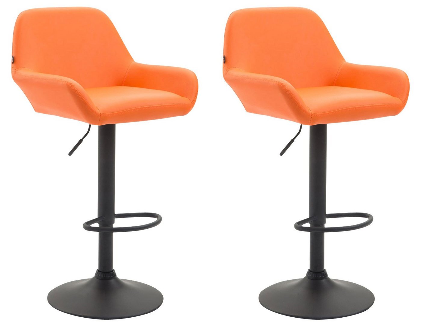 CLP Barhocker Braga (2er Set, 2 St., 2er), mit Kunstleder-Bezug und Fußstütze von CLP
