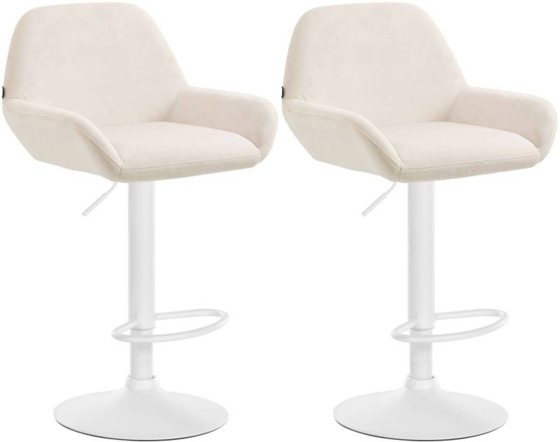 CLP Barhocker Braga Samt (2er Set, 2 St., 2er), drehbar und stufenlos höhenverstellbar von CLP