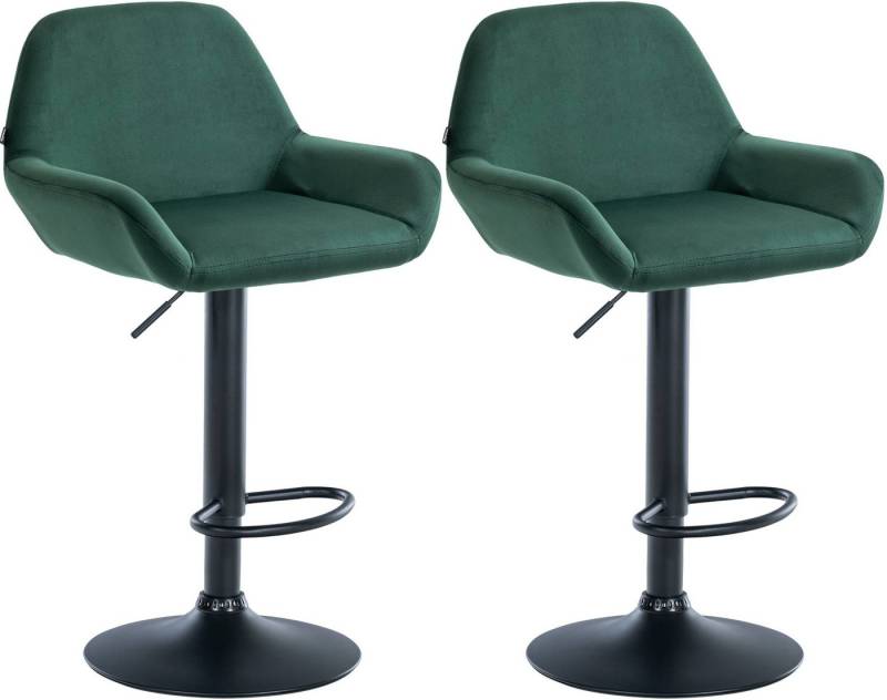 CLP Barhocker Braga Samt (2er Set, 2 St., 2er), drehbar und stufenlos höhenverstellbar von CLP