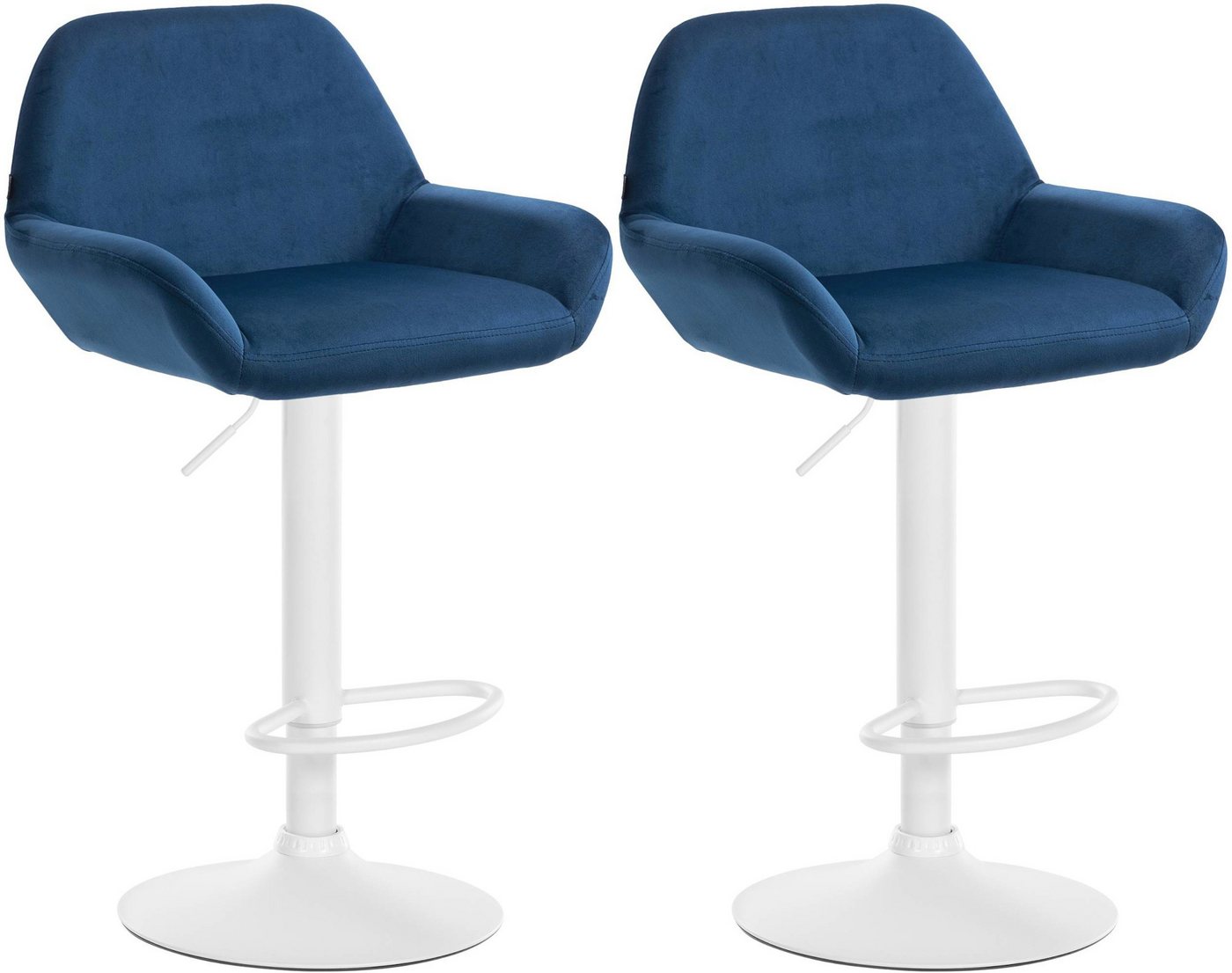 CLP Barhocker Braga Samt (2er Set, 2 St., 2er), drehbar und stufenlos höhenverstellbar von CLP