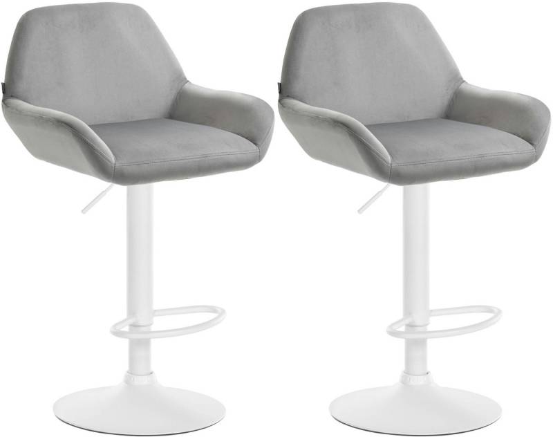 CLP Barhocker Braga Samt (2er Set, 2 St., 2er), drehbar und stufenlos höhenverstellbar von CLP