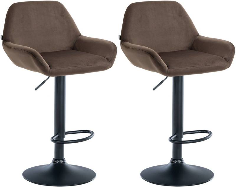 CLP Barhocker Braga Samt (2er Set, 2 St., 2er), drehbar und stufenlos höhenverstellbar von CLP