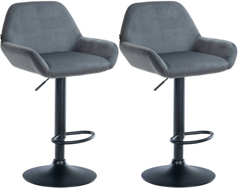 CLP Barhocker Braga Samt (2er Set, 2 St., 2er), drehbar und stufenlos höhenverstellbar von CLP