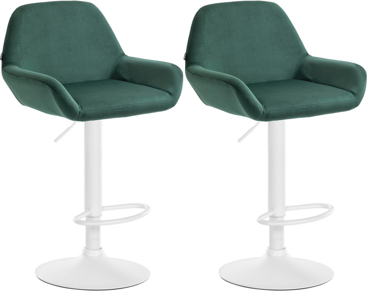 CLP Barhocker Braga Samt (2er Set, 2 St., 2er), drehbar und stufenlos höhenverstellbar von CLP
