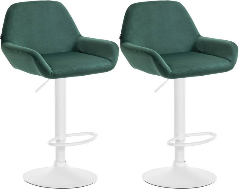 CLP Barhocker Braga Samt (2er Set, 2 St., 2er), drehbar und stufenlos höhenverstellbar von CLP