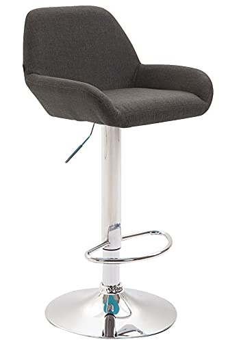 CLP Barhocker Braga Stoffbezug I Höhenverstellbarer Barstuhl Mit Metallgestell I Thekenhocker Mit Integrierter Fußstütze, Farbe:dunkelgrau, Gestell Farbe:Chrom CLP Barhocker Braga Stoffbezug I Höhenverstellbarer Barstuhl Mit Metallgestell I Thekenhocker Mit Integrierter Fußstütze, Farbe:dunkelgrau, Gestell Farbe:Chrom von CLP