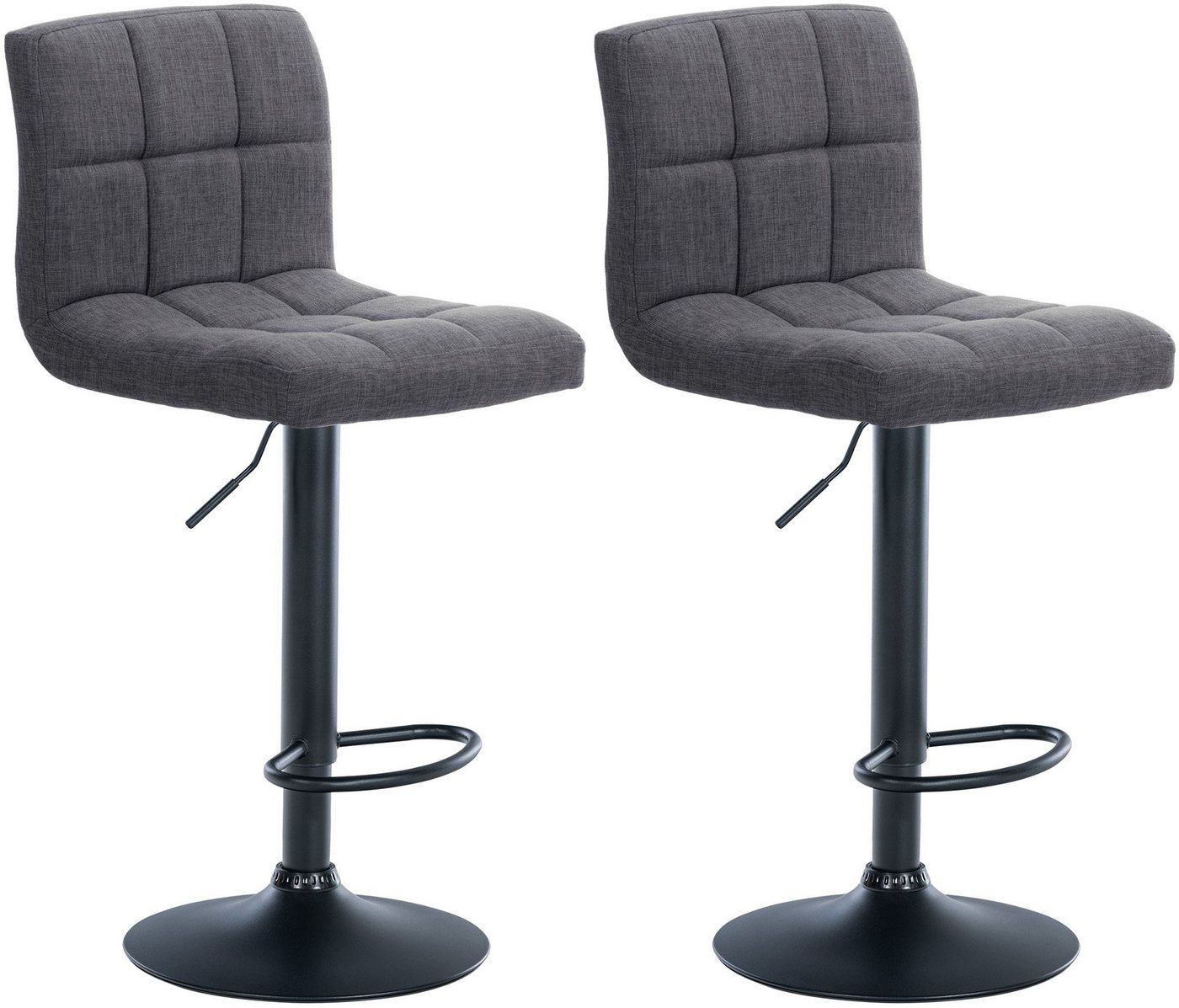 CLP Barhocker Calma Stoff (2er Set, 2 St., 2er), höenverstellbar und 360° drehbar von CLP