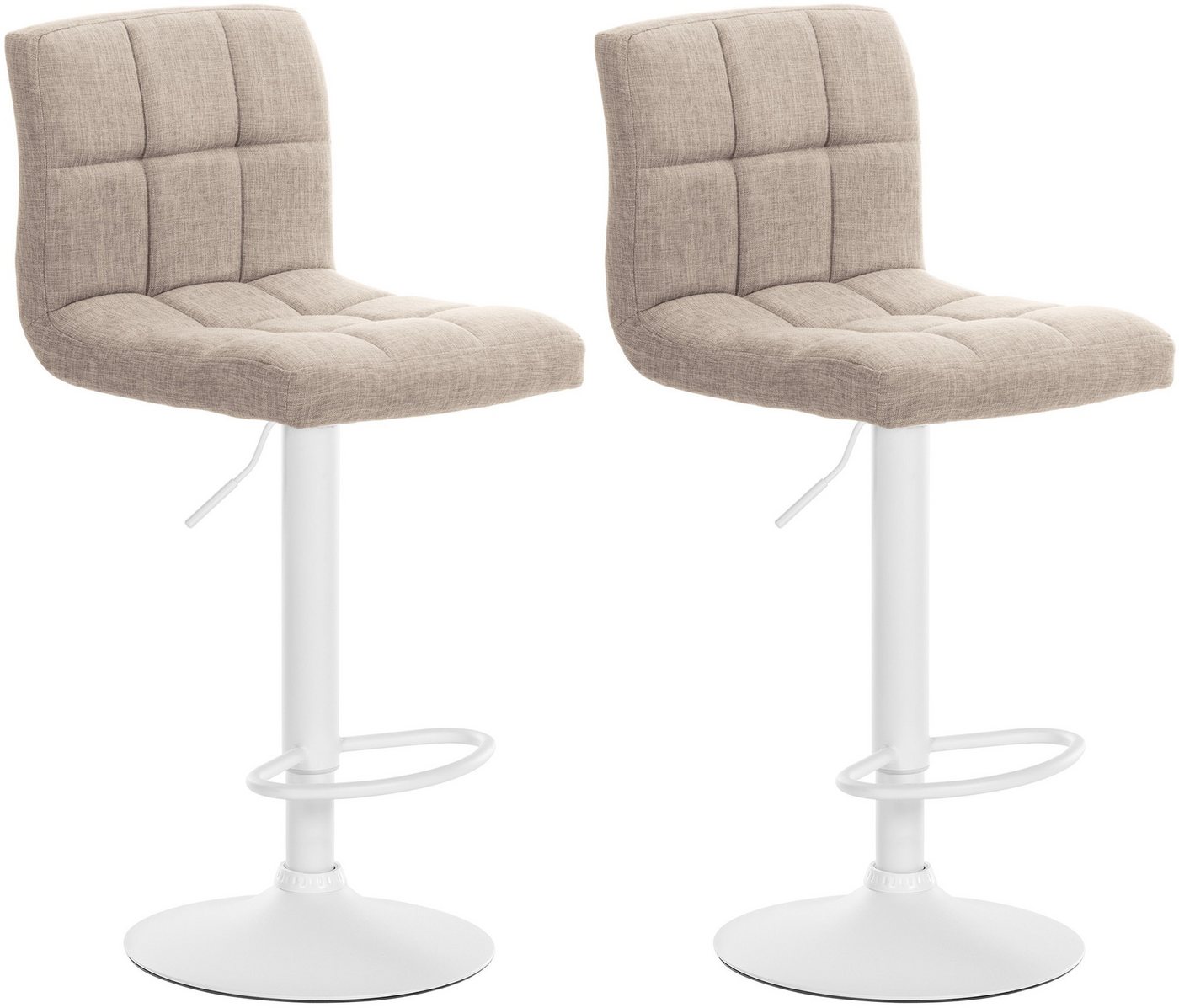 CLP Barhocker Calma Stoff (2er Set, 2 St., 2er), höenverstellbar und 360° drehbar von CLP