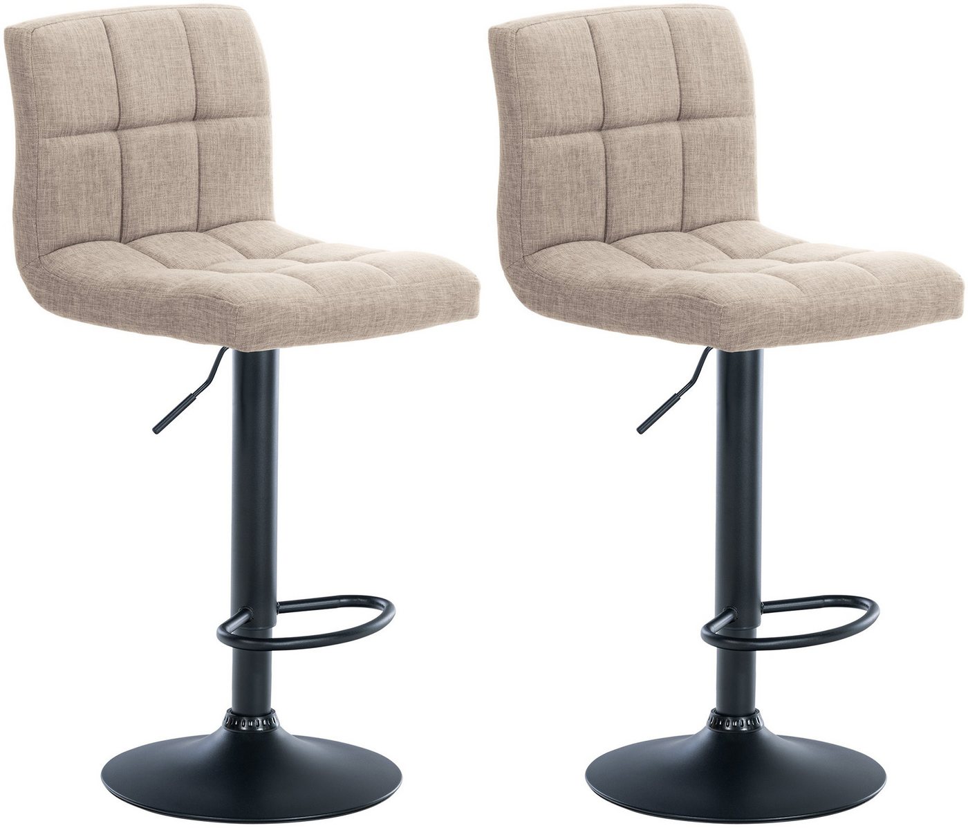 CLP Barhocker Calma Stoff (2er Set, 2 St., 2er), höenverstellbar und 360° drehbar von CLP