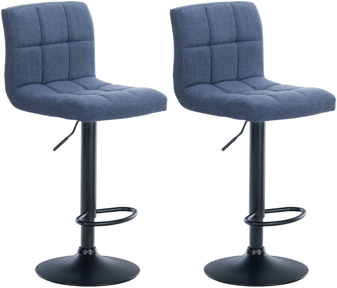 CLP Barhocker Calma Stoff (2er Set, 2 St., 2er), höenverstellbar und 360° drehbar von CLP