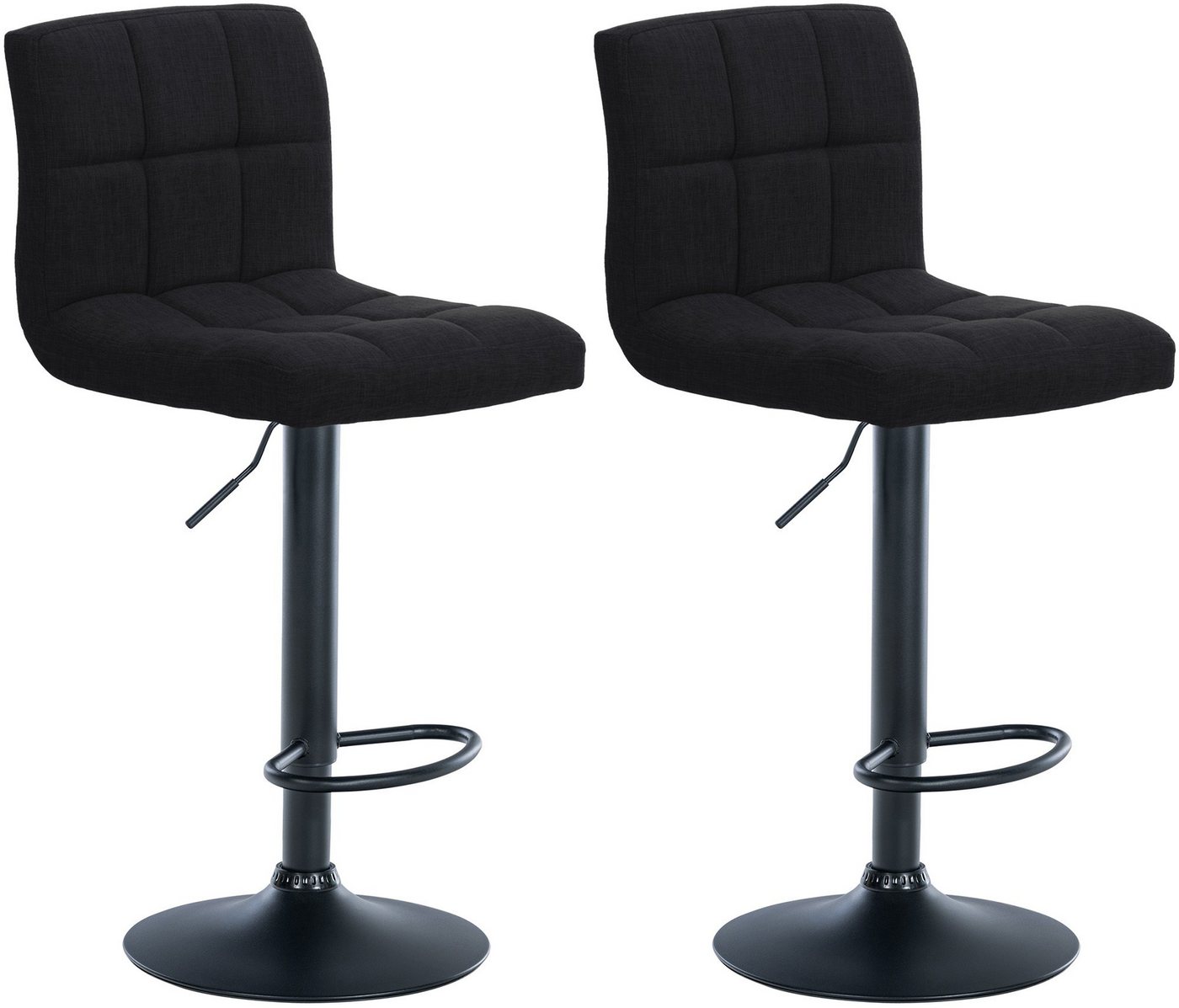 CLP Barhocker Calma Stoff (2er Set, 2 St., 2er), höenverstellbar und 360° drehbar von CLP
