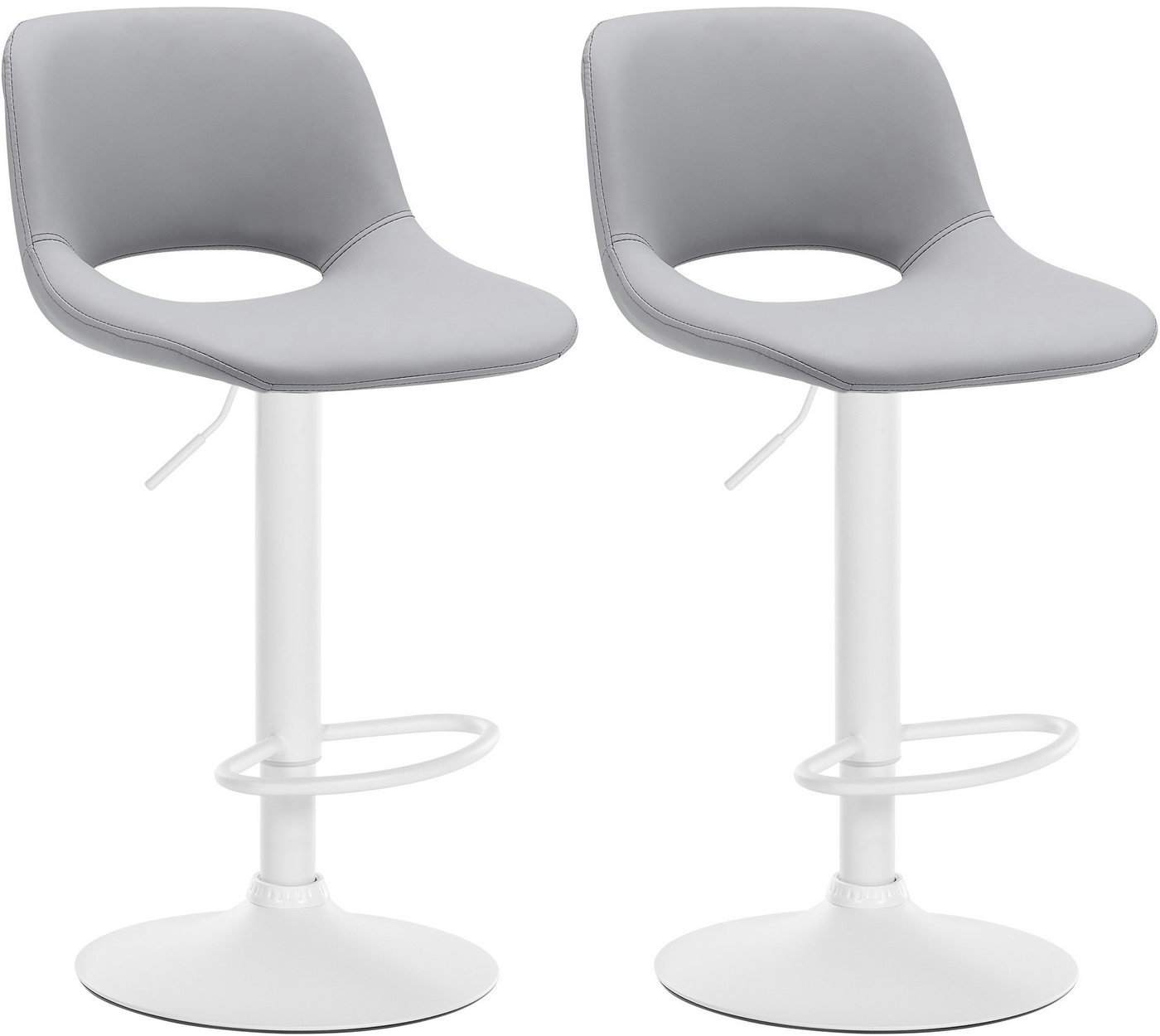 CLP Barhocker Camden (2er Set, 2 St., 2er), Kunstleder-Bezug, höhenverstellbar von CLP