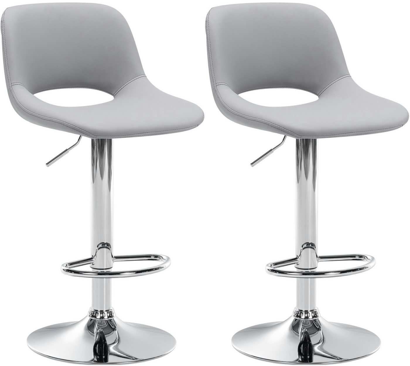 CLP Barhocker Camden (2er Set, 2 St., 2er), Kunstleder-Bezug, höhenverstellbar von CLP