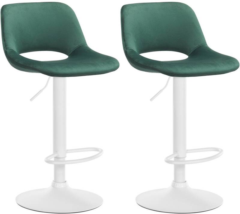 CLP Barhocker Camden (2er Set, 2 St., 2er), mit Samt-Bezug, höhenverstellbar von CLP