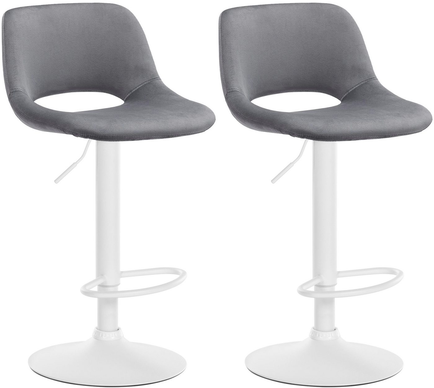 CLP Barhocker Camden (2er Set, 2 St., 2er), mit Samt-Bezug, höhenverstellbar von CLP