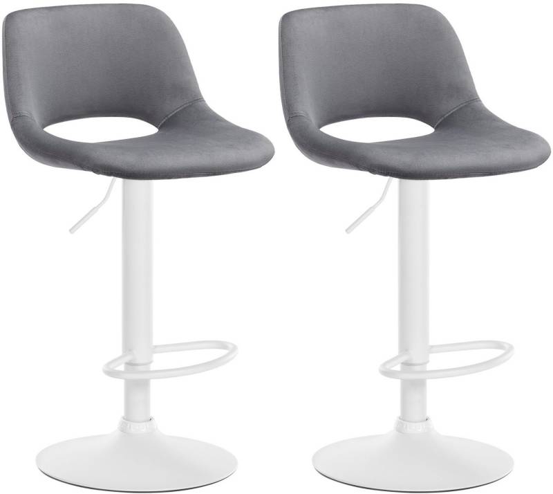 CLP Barhocker Camden (2er Set, 2 St., 2er), mit Samt-Bezug, höhenverstellbar von CLP
